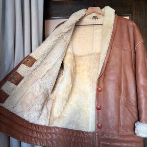 Brown Shearling Lined Leather Jacket